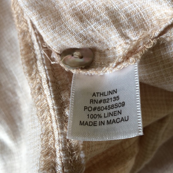 Women’s Fresh Produce Beige Button-Up Linen Shirt size S - Picture 11 of 12